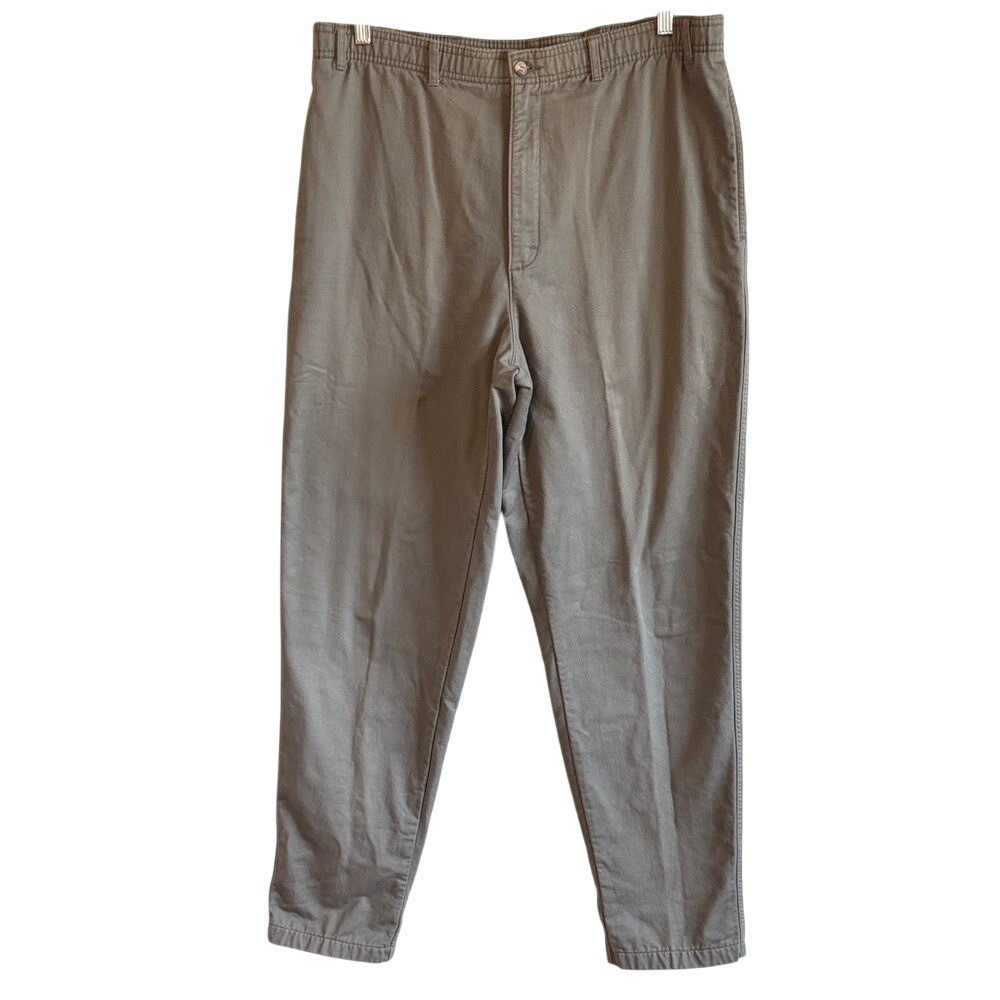 LL Bean Mens Chinos Pants Plaid Flannel Lined Straight Leg L34